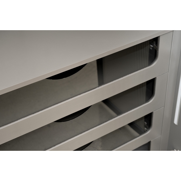GD-10012-6 Шкаф Alto двухд c выдвиж ящик, цвет серый Кобальт, дверцы стекло(рифленое) 100*57*228.5см