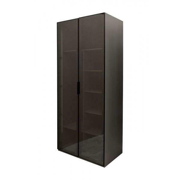 GD-10013-6 Шкаф Alto двухд с полками, цвет серый Кобальт, дверцы стекло(тонир) 100*57*228.5см