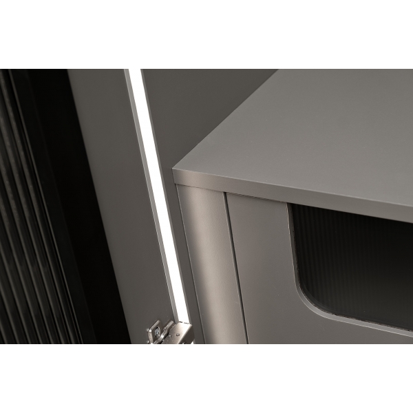GD-10013-6 Шкаф Alto двухд с полками, цвет серый Кобальт, дверцы стекло(тонир) 100*57*228.5см