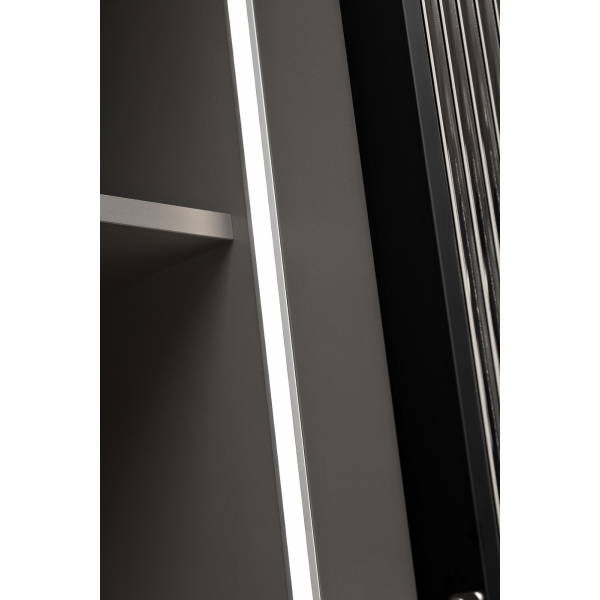 GD-10013-6 Шкаф Alto двухд с полками, цвет серый Кобальт, дверцы стекло(тонир) 100*57*228.5см