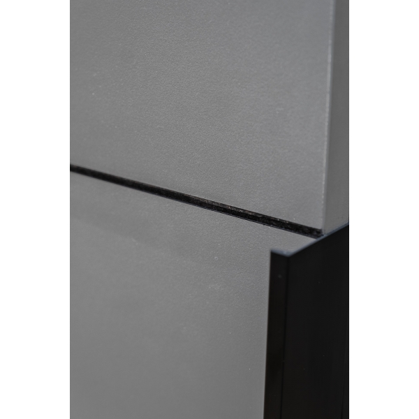 GD-10012-6 Шкаф Alto двухд c выдвиж ящик, цвет серый Кобальт, дверцы стекло(рифленое) 100*57*228.5см