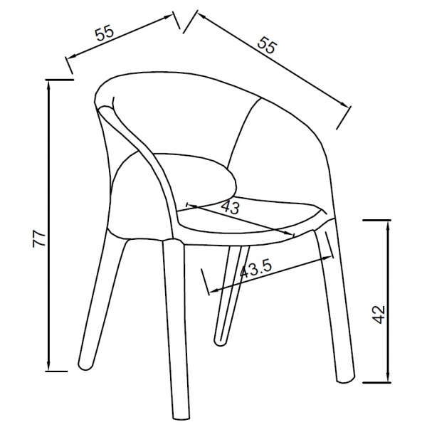 160KD-80200 Стул обеденный экокожа бежевый 55*55*77см