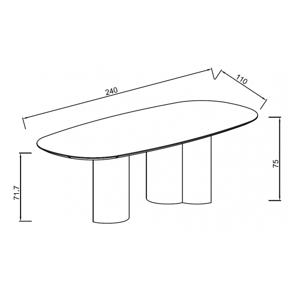 160KD-60080 Стол обеденный, мрамор Picasso 240*110*75см