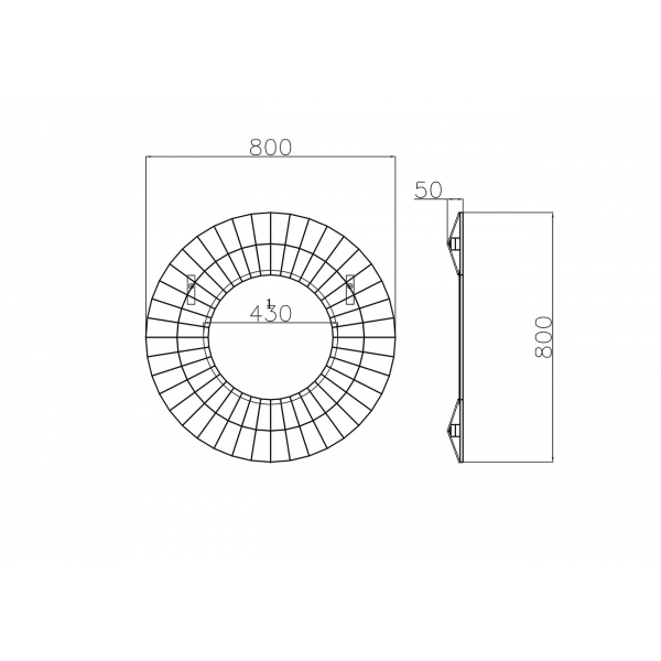 50SX-1924 Зеркало круглое в объемной зеркальной раме d80см