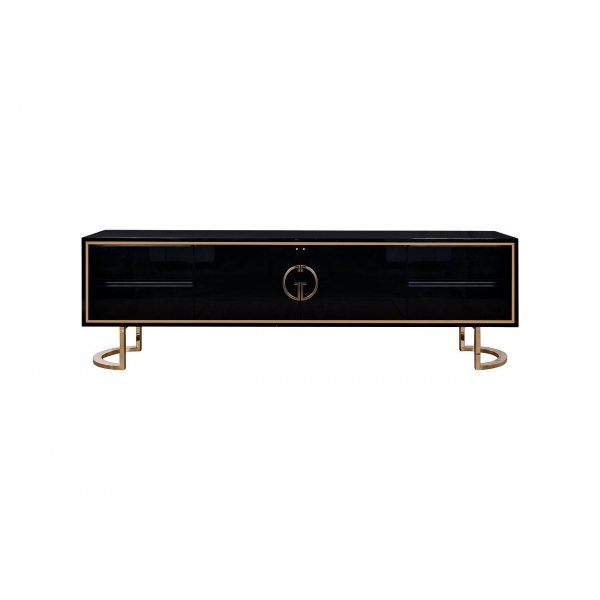 GD-TV002 Тумба под ТВ D'Oro Garda Decor черная/зол. 200*40*60см