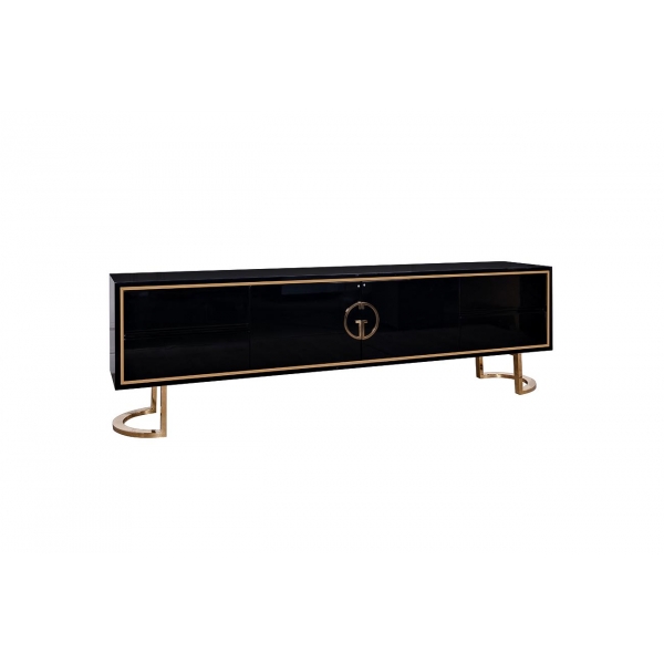 GD-TV002 Тумба под ТВ D'Oro Garda Decor черная/зол. 200*40*60см