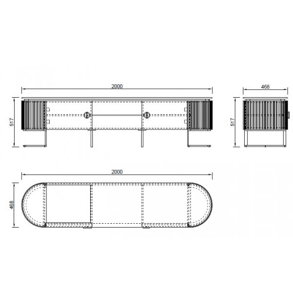 77IP-GD010-TV Тумба под TV LUCIANO 200*47*52см