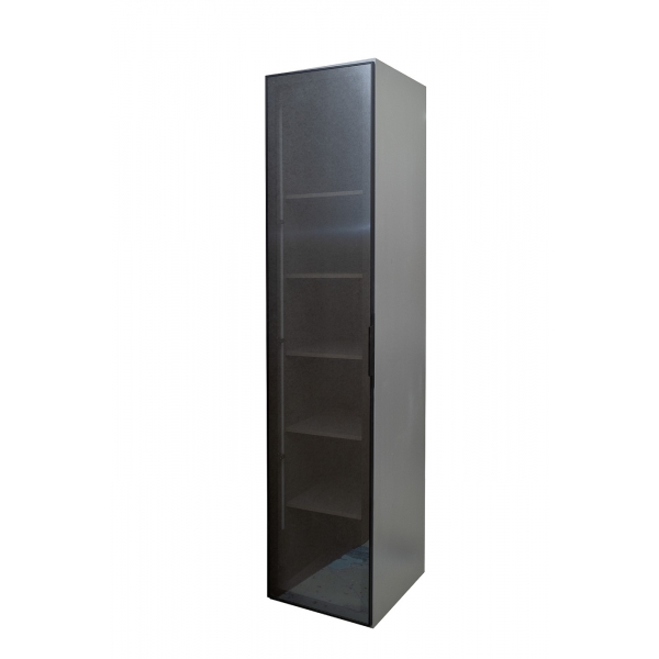 GD-10014-6 Шкаф Alto пенал c полками,цвет серый Кобальт, дверце стекло(тонир) 50*57*228.5см
