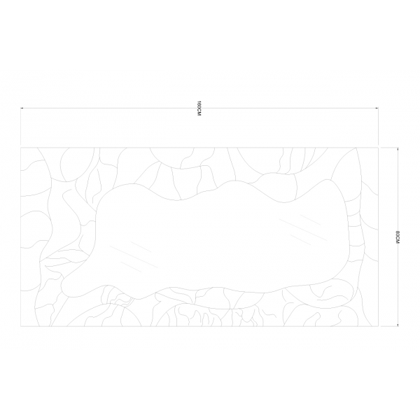 19-OA-9145 Зеркало в объемной металл. раме  80*160см