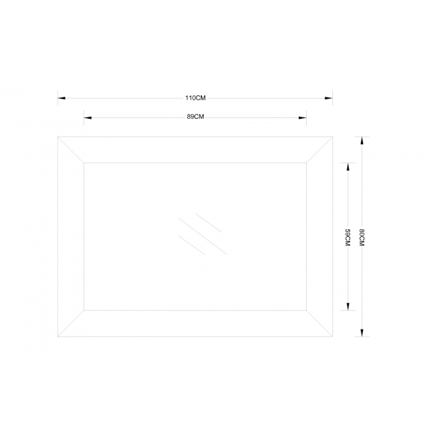 19-OA-8151 Зеркало прямоугольное 80*110см
