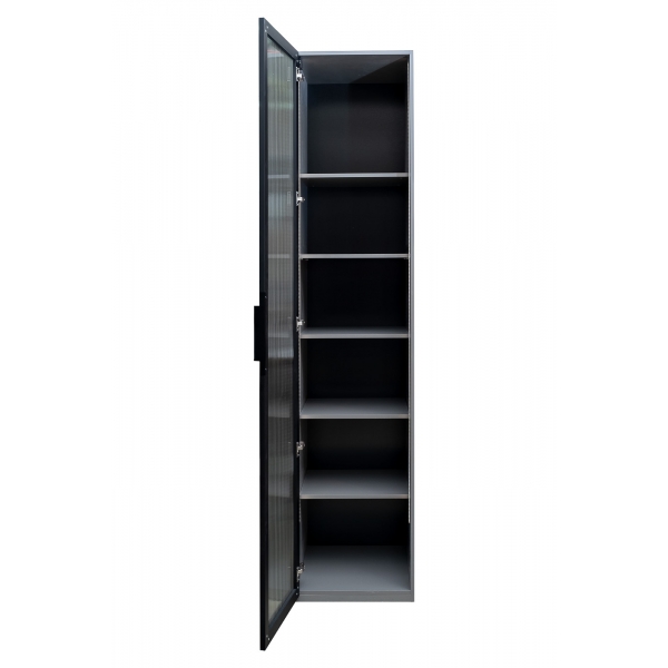 GD-10014/1-6 Шкаф Alto пенал c полками,цвет серый Кобальт, дверце стекло(рифленое) 50*57*228.5см