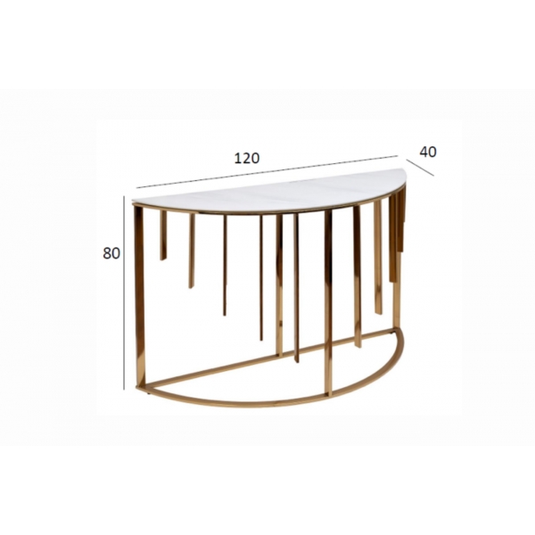 GY-00003 Консоль мрам.стекло/золото 120*40*80см