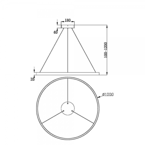 Подвесной светодиодный светильник Maytoni Rim MOD058PL-L54BK