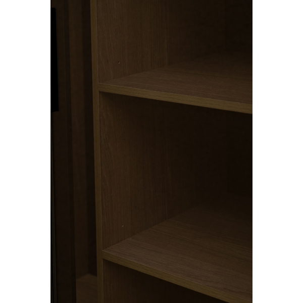 GD-10013/1-3 Шкаф Alto двухд c полками, цвет дуб Урбан Кофейный, дверцы стекло(тонир) 100*57*228.5см