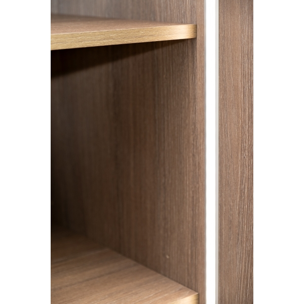 GD-10013/1-3 Шкаф Alto двухд c полками, цвет дуб Урбан Кофейный, дверцы стекло(тонир) 100*57*228.5см