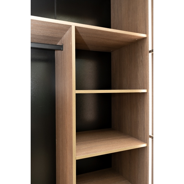 GD-10013/1-3 Шкаф Alto двухд c полками, цвет дуб Урбан Кофейный, дверцы стекло(тонир) 100*57*228.5см