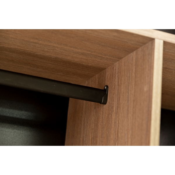 GD-10013/1-3 Шкаф Alto двухд c полками, цвет дуб Урбан Кофейный, дверцы стекло(тонир) 100*57*228.5см