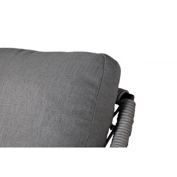 39AR-20628 Диван темно-серый трехместный "Марра" 204*81,5*83см, оплетка"сеть"