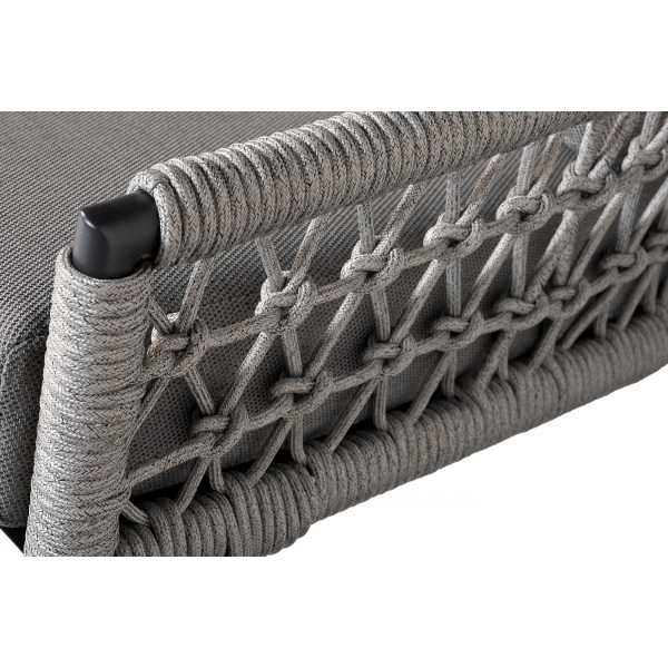 39AR-20628 Диван темно-серый трехместный "Марра" 204*81,5*83см, оплетка"сеть"