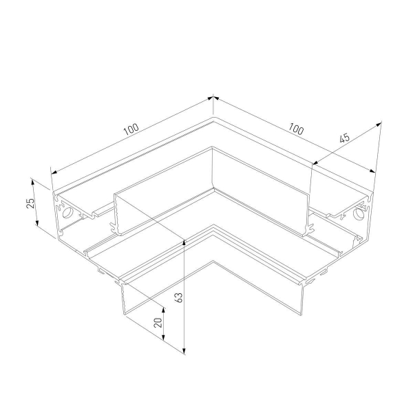 Коннектор L-образный внутренний Elektrostandard Slim Magnetic 85093/00 a057208