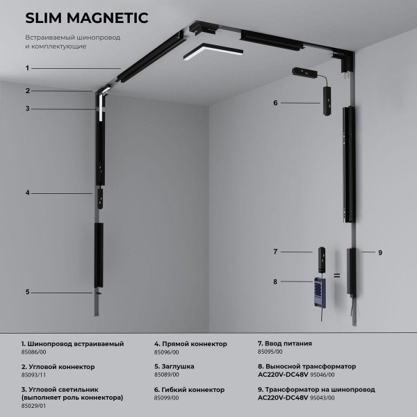 Коннектор прямой Elektrostandard Slim Magnetic 85096/00 a061246