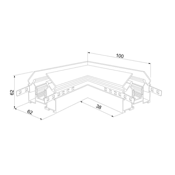 Коннектор угловой для шинопровода Elektrostandard Slim Magnetic 85124/00 a062151