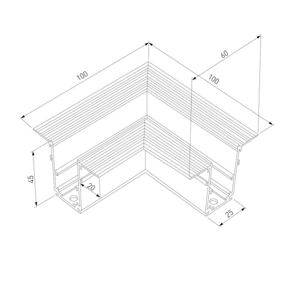 Коннектор угловой для встраиваемого шинопровода Elektrostandard Slim Magnetic 85092/11 a062192