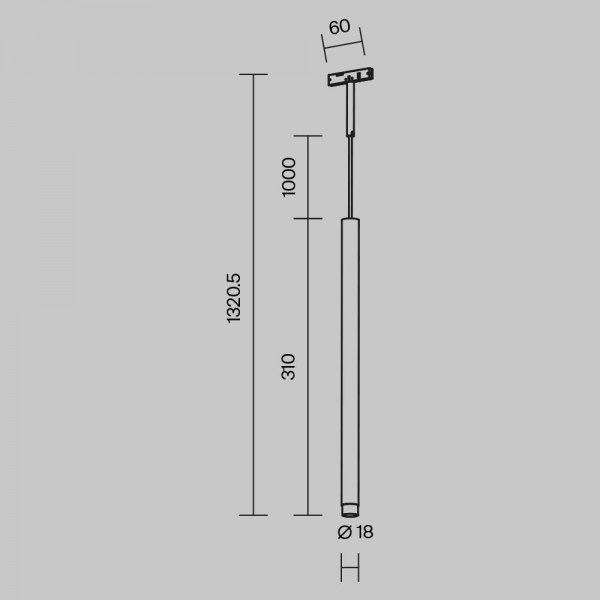 Трековый подвесной светильник Maytoni Technical Skim TR191-1-3W4K-M-BBS