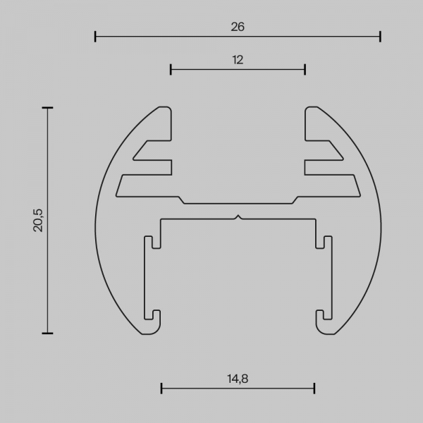 Шинопровод накладной/подвесной Maytoni Technical Busbar trunkings Basity TRX172-R-112B