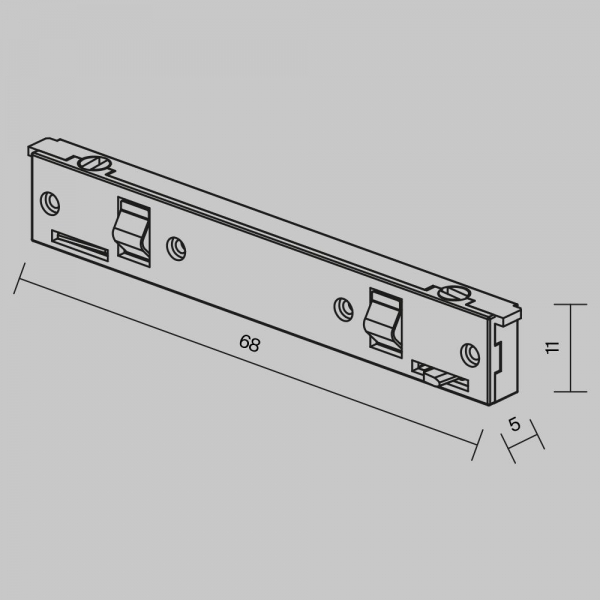 Коннектор питания прямой Maytoni Technical Accessories for tracks Levity TRA184IPC-1B