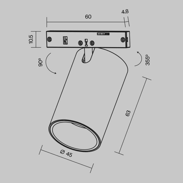 Трековый светильник Maytoni Technical Focus Led TR187-1-9W4K-M-B