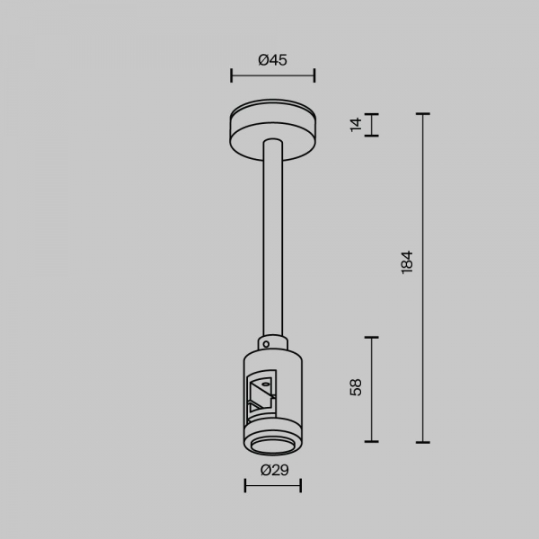 Крепление потолочное Maytoni Technical Accessories for tracks Flarity TRA156C-SL1-B