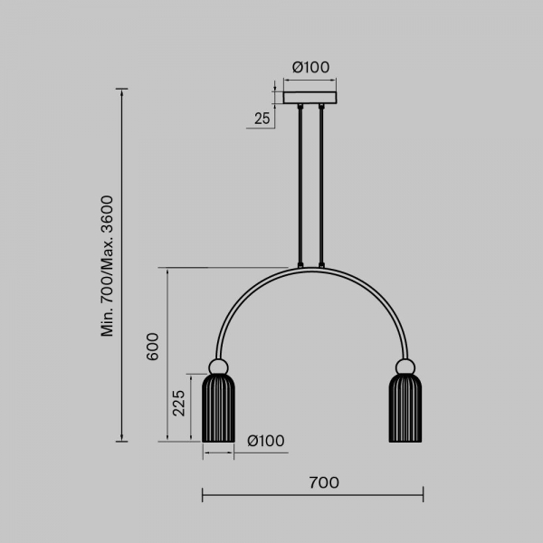 Подвесная люстра Maytoni Antic MOD302PL-02GR