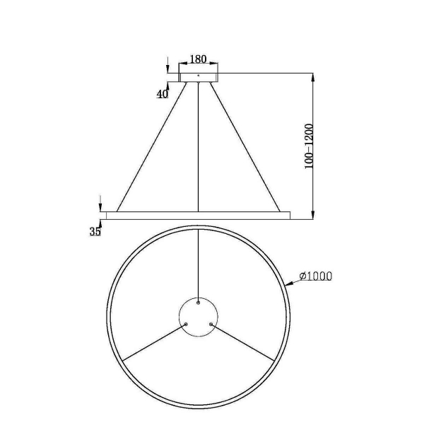 Подвесной светодиодный светильник Maytoni Rim MOD058PL-L54BSK