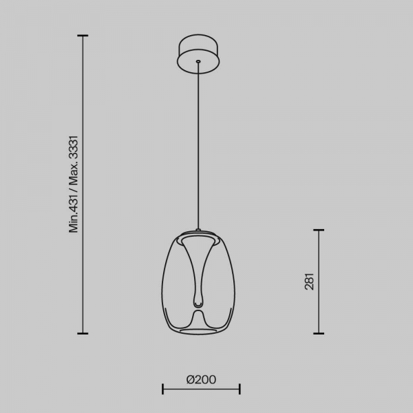 Подвесной светодиодный светильник Maytoni Splash MOD282PL-L8G3K