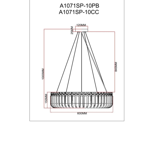 Подвесной светильник Arte Lamp Mayotte A1071SP-10PB