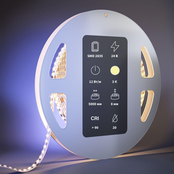 Светодиодная лента Maytoni 12W/m 160LED/m 2835SMD теплый белый 5M 201100