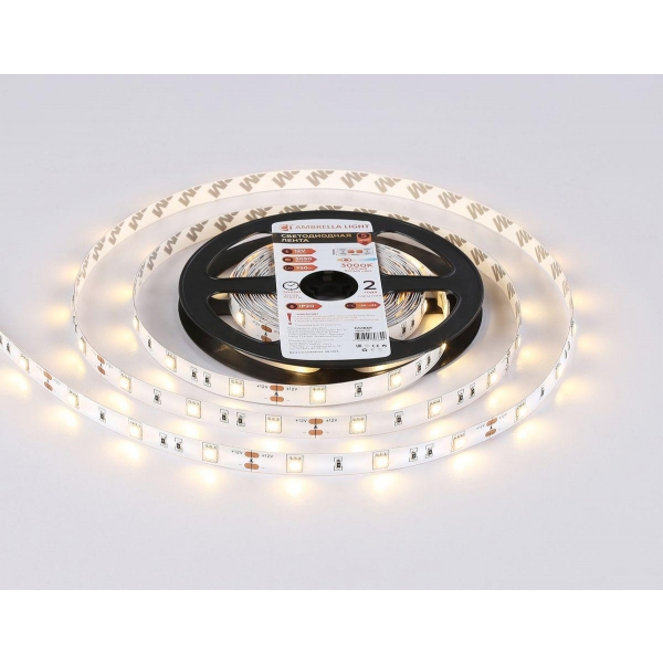 Светодиодная лента Ambrella Light 7,2W/m 30LED/m 5050SMD теплый белый 5M GS1801