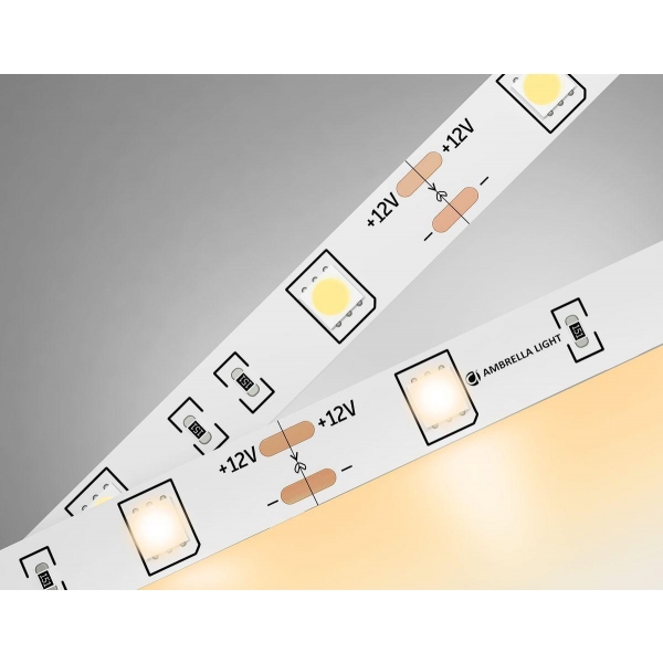 Светодиодная лента Ambrella Light 7,2W/m 30LED/m 5050SMD теплый белый 5M GS1801