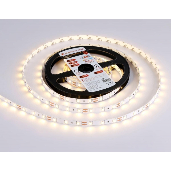 Светодиодная лента Ambrella Light 4,8W/m 60LED/m 2835SMD теплый белый 5M GS1001