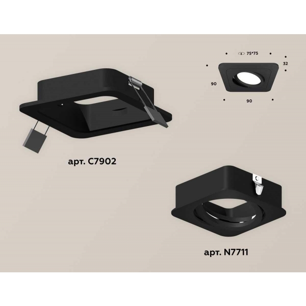 Комплект встраиваемого светильника Ambrella light Techno Spot XC (C7902, N7711) XC7902010
