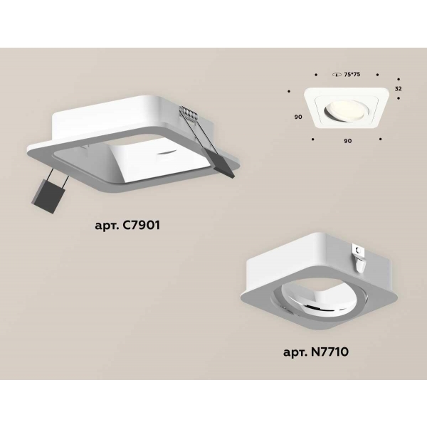 Комплект встраиваемого светильника Ambrella light Techno Spot XC (C7901, N7710) XC7901010