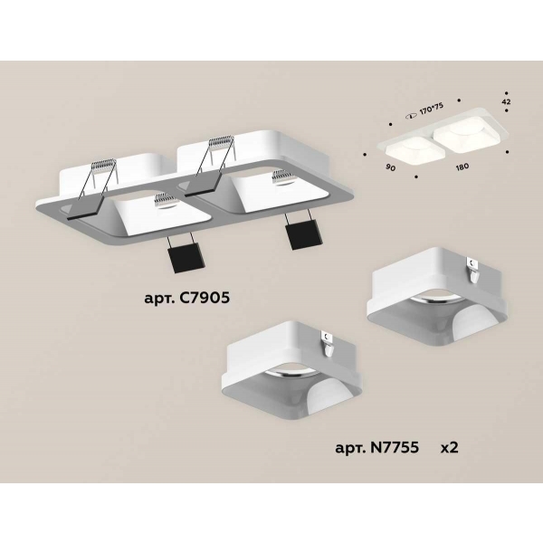 Комплект встраиваемого светильника Ambrella light Techno Spot XC (C7905, N7755) XC7905013