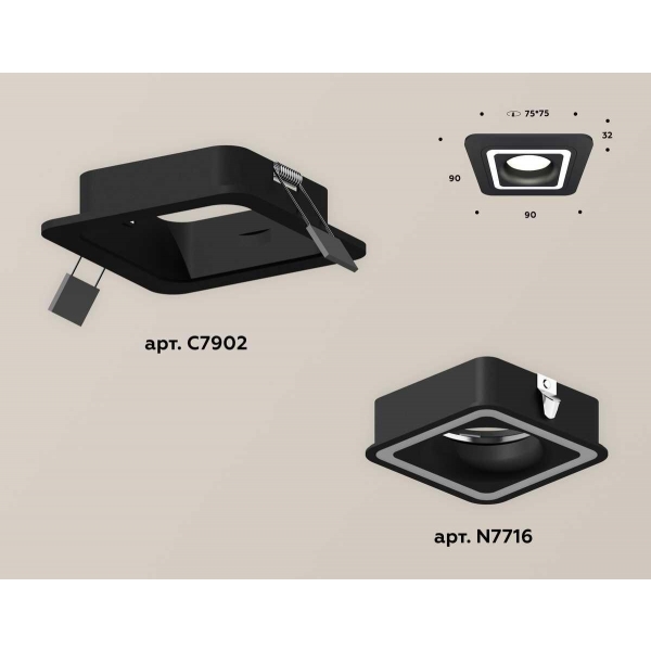 Комплект встраиваемого светильника Ambrella light Techno Spot XC (C7902, N7716) XC7902011