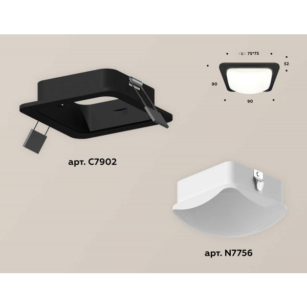 Комплект встраиваемого светильника Ambrella light Techno Spot XC (C7902, N7756) XC7902014