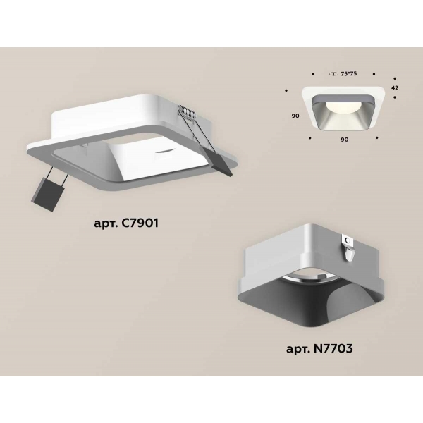 Комплект встраиваемого светильника Ambrella light Techno Spot XC (C7901, N7703) XC7901003