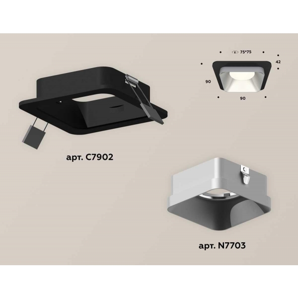 Комплект встраиваемого светильника Ambrella light Techno Spot XC (C7902, N7703) XC7902003