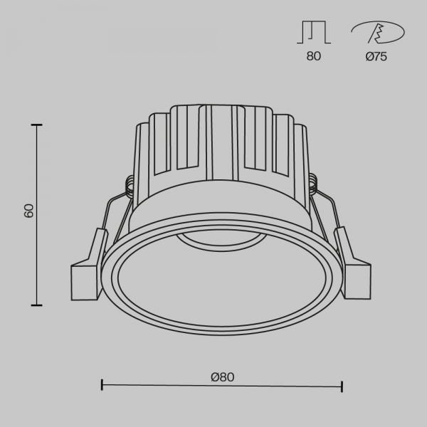 Встраиваемый светодиодный светильник Maytoni Technical Round DL058-12W2.7K-B