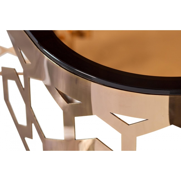 13RXC3045-GOLD Консоль стекло коричн./роз.золото 120*40*80см