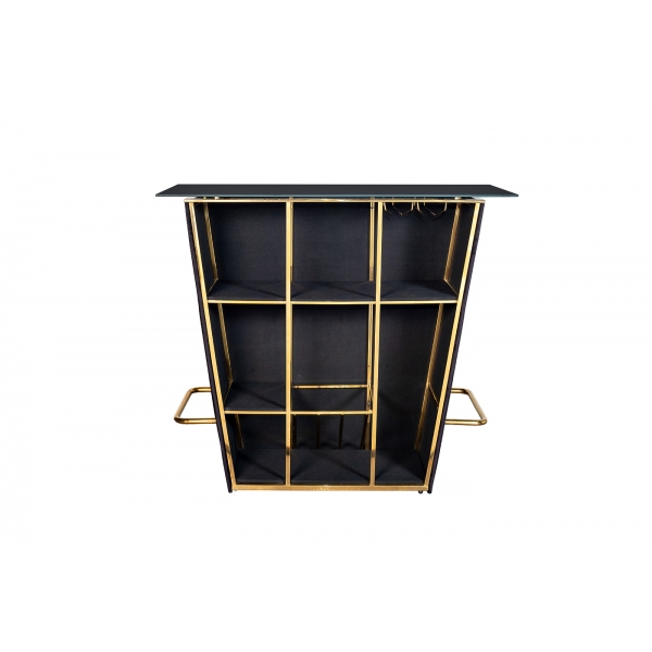 GY-8597TUMB Тумба барная черный велюр/золото 120*59*106.5см